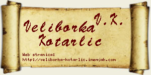 Veliborka Kotarlić vizit kartica